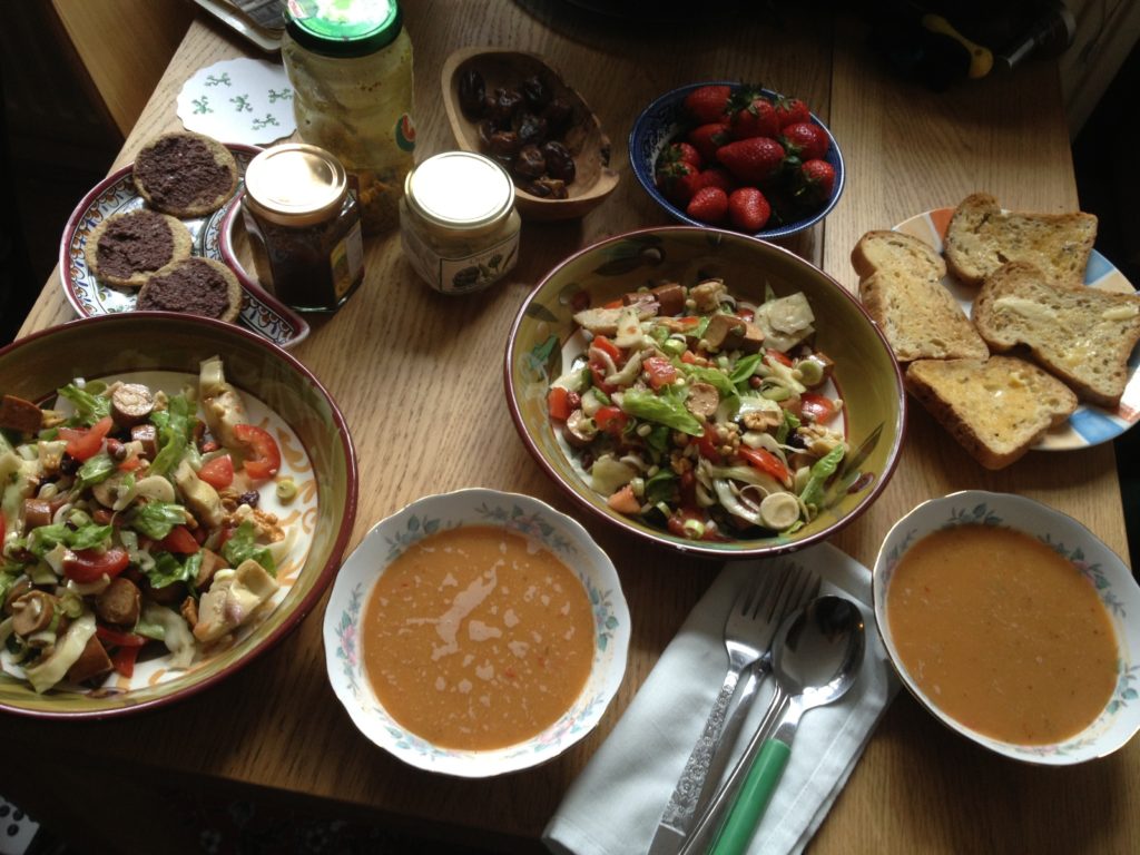 Soup & salad lunch (new salad recipe!)