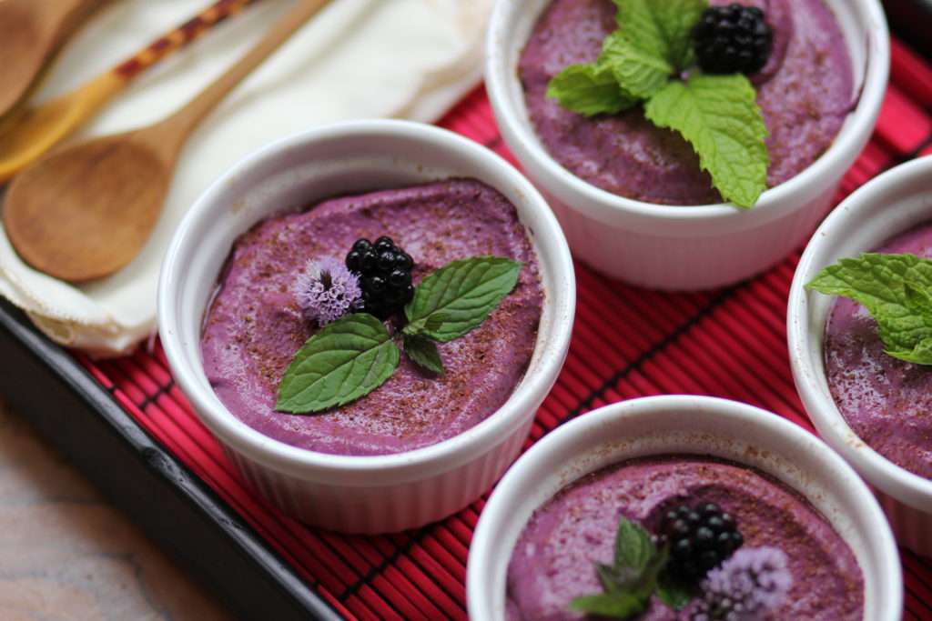 Free-from vegan blackberry pudding